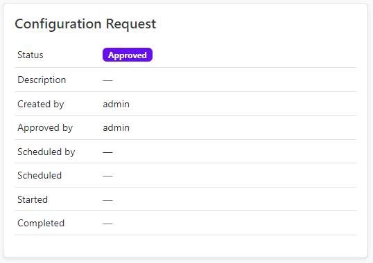 Screenshot of the Approved request